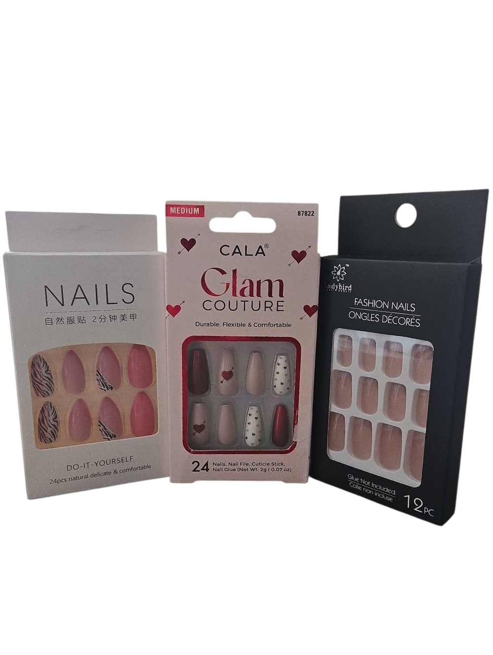 Cala Glam Couture & Mixed Pink Press-On Nail Sets (3)